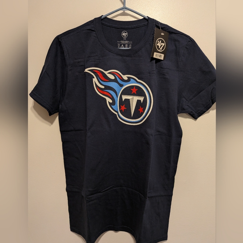 '47 Brand Tennessee Titans Navy Shirt with Red and Light Blue Logo